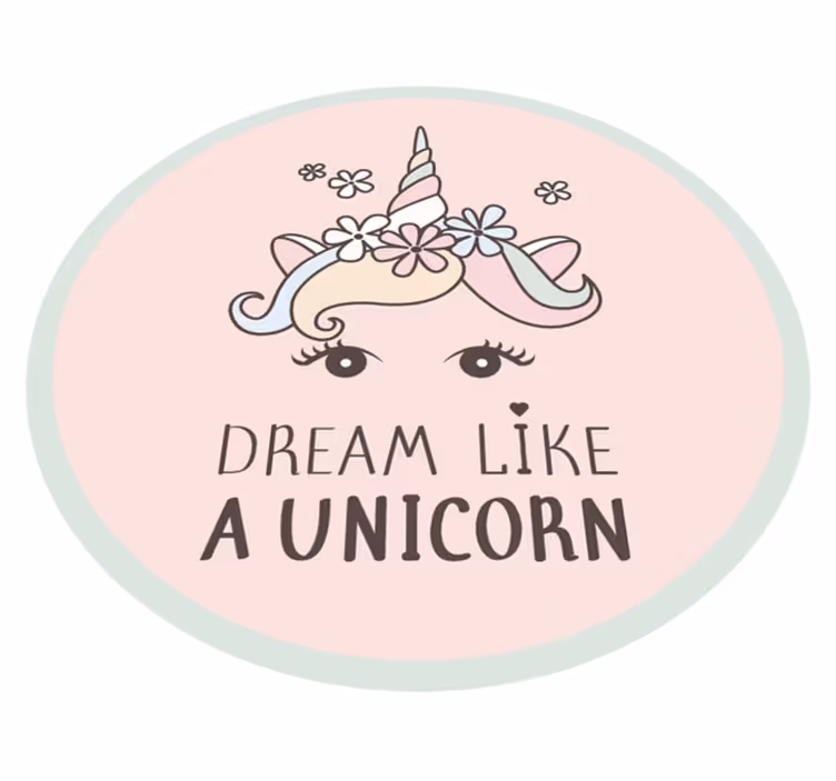 Alfombra vinílica bebé expresión onírica de unicornio - TenVinilo