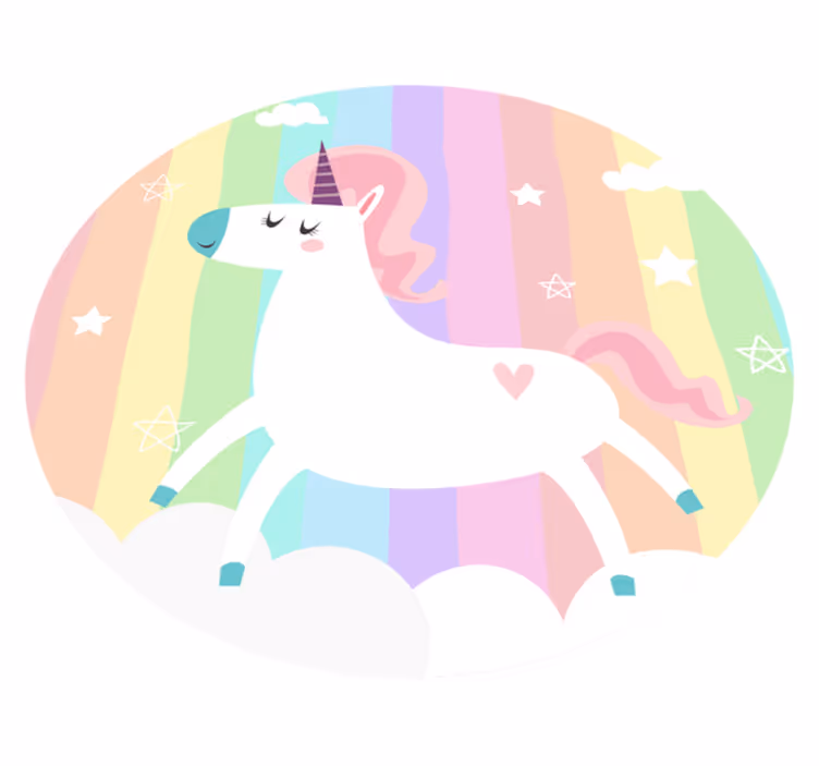 Aflombra vinílica Fondo arcoiris con unicornio - TenVinilo