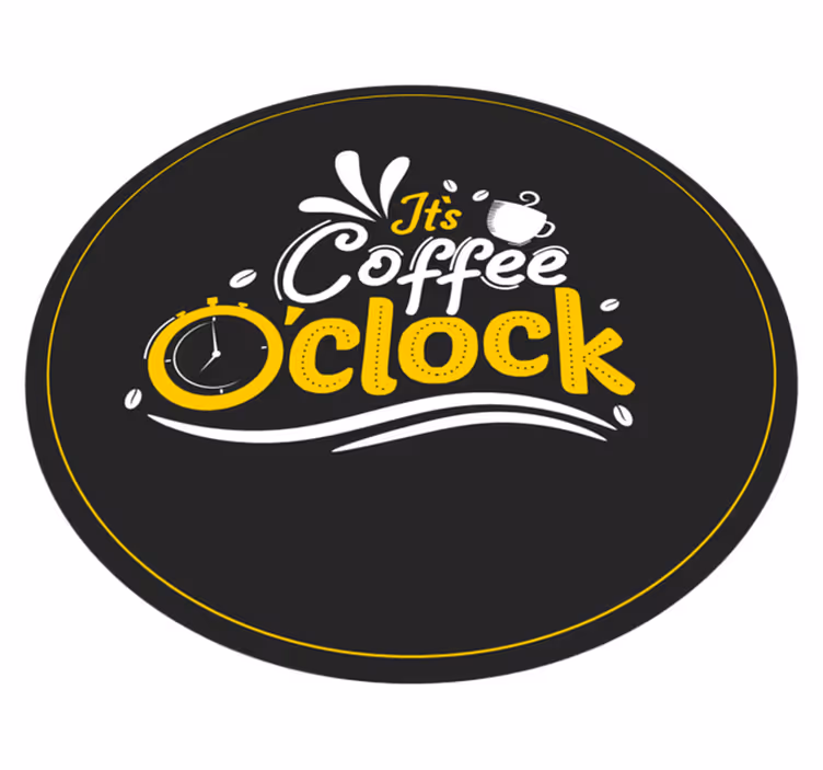 Alfombra vinílica frase café en punto - TenVinilo