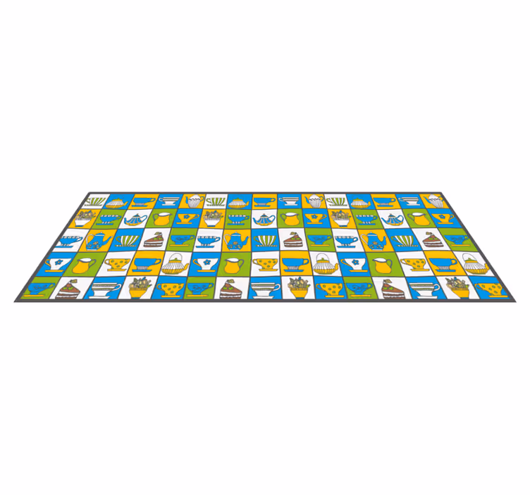 Alfombra vinílica cocina patrones culinarios - TenVinilo
