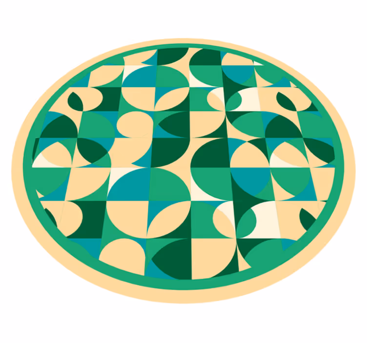 Alfombras vinílicas modernas Circular de diseño verde - TenVinilo
