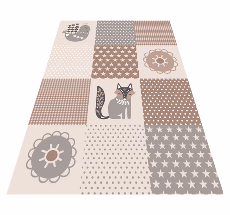 Alfombra vinílica infantil tiempo de juego de patchwork - TenVinilo