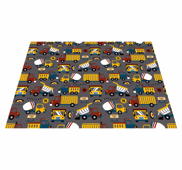 Alfombra vinílica infantil diversion de construccion - TenVinilo