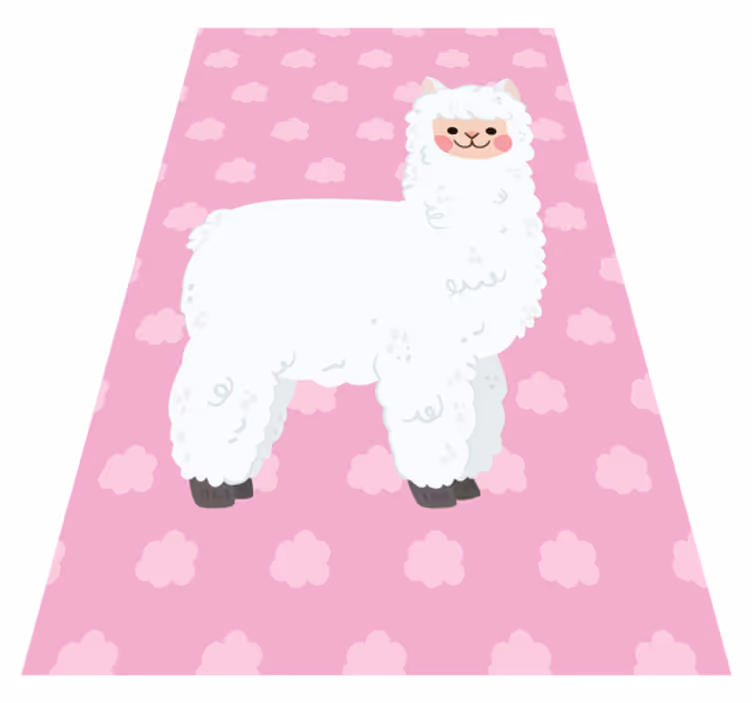 Alfombra vinílica bebé ilustración de llama nublada - TenVinilo