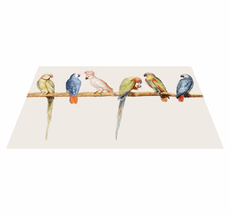 Aflombra vinílica animales ilustración de perca de loro - TenVinilo