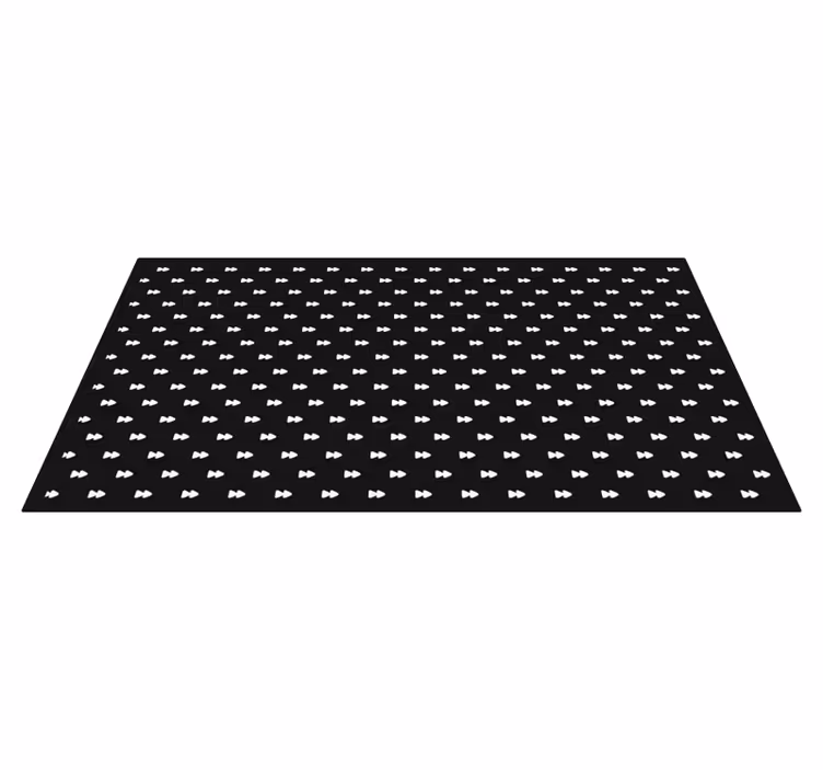 Alfombra de vinilo geométrica Patrón de pinos blancos sobre negro - TenVinilo