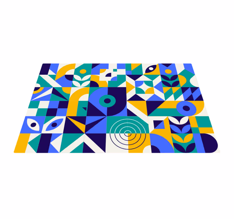 Alfombra vinílica geométrica de patrones vivos - TenVinilo