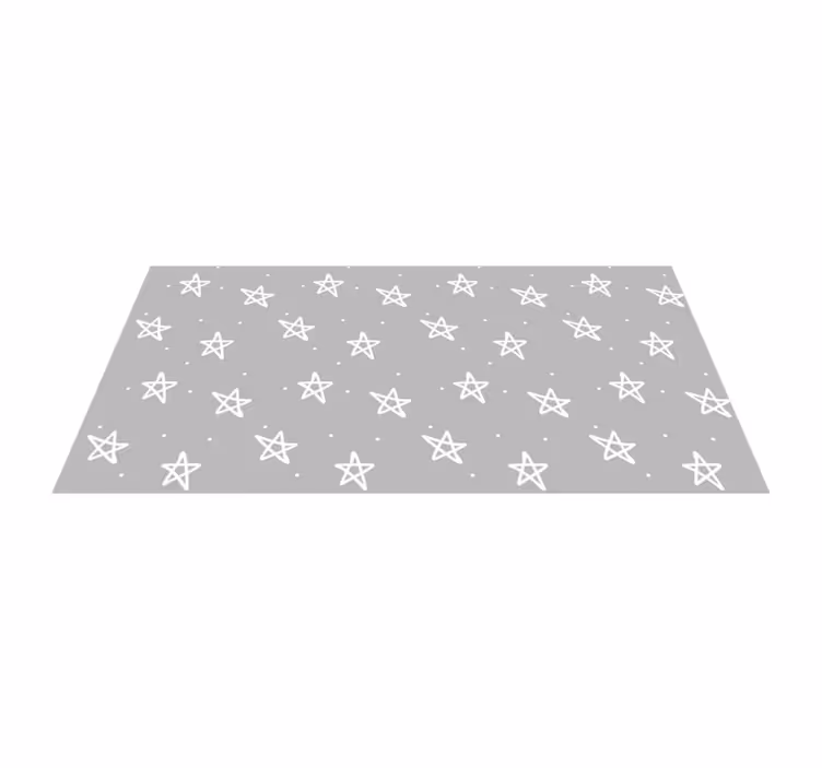 Alfombra vinílica infantil patrón de estrella plateada - TenVinilo