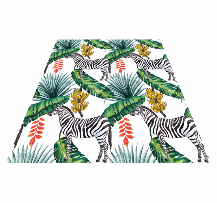 Aflombra vinílica animales cebra tropical - TenVinilo