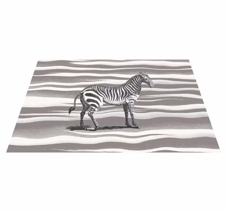 Alfombra vinílica animal print rayas de cebra - TenVinilo