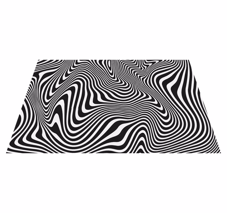 Alfombra vinílica geométrica patrón de onda óptica - TenVinilo