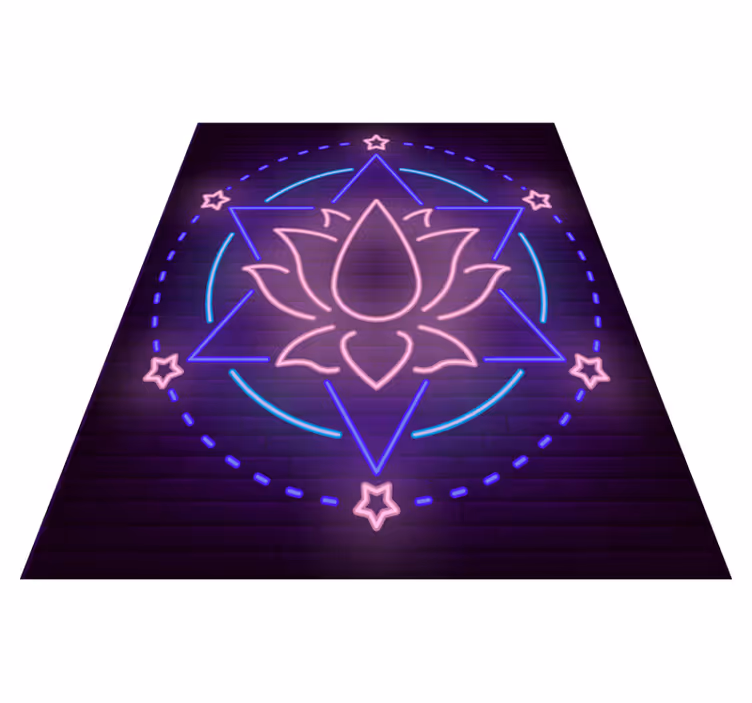 Alfombra vinílica flor de loto de neón - TenVinilo