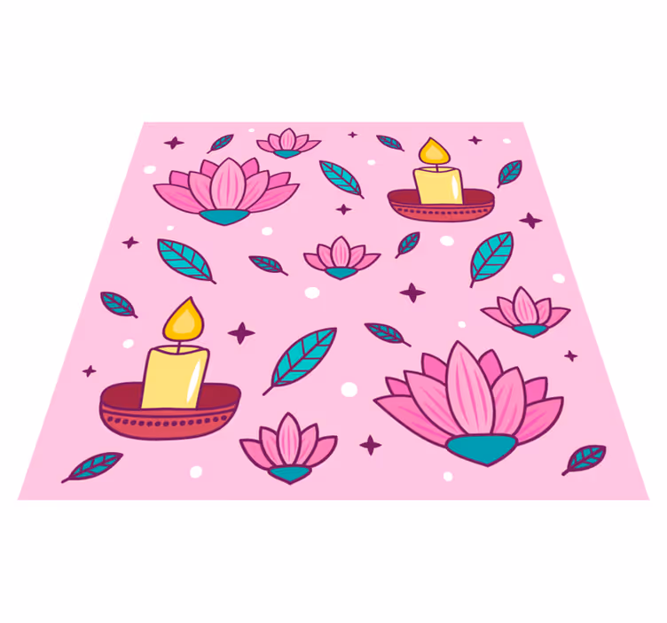 Alfombra vinílica flores ambiente de flor de loto - TenVinilo