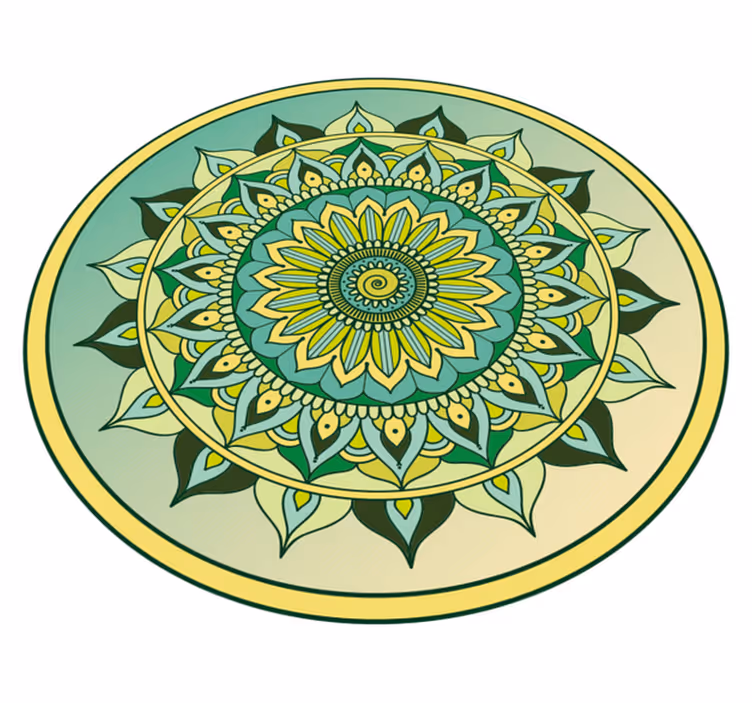 Alfombra vinílica mandala patrón mandala vibrante - TenVinilo