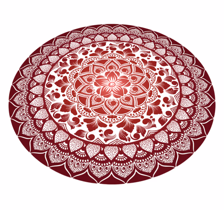 Alfombra vinílica mandala Mandala circular de encaje oriental - TenVinilo