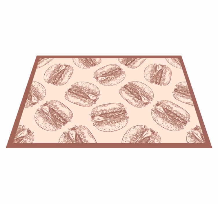 Alfombra vinilo cocina Hamburguesa de dibujos animados lindo - TenVinilo