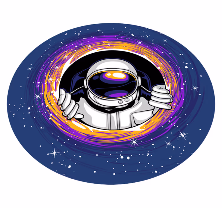 Alfombra de vinilo infantil Astronauta en el lugar - TenVinilo