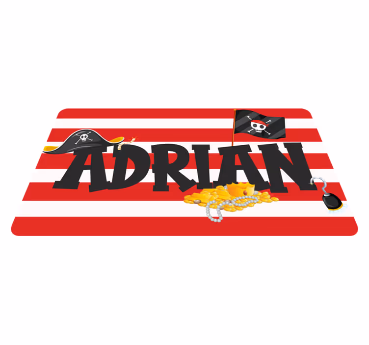 Alfombra vinílica personalizable tema del tesoro pirata - TenVinilo
