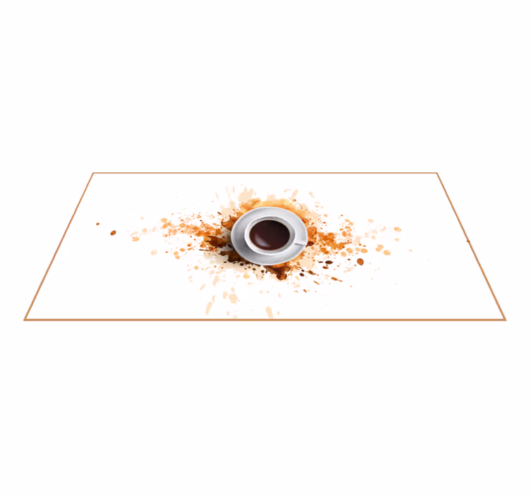 Alfombra vinílica cocina ilusión de café derramado - TenVinilo