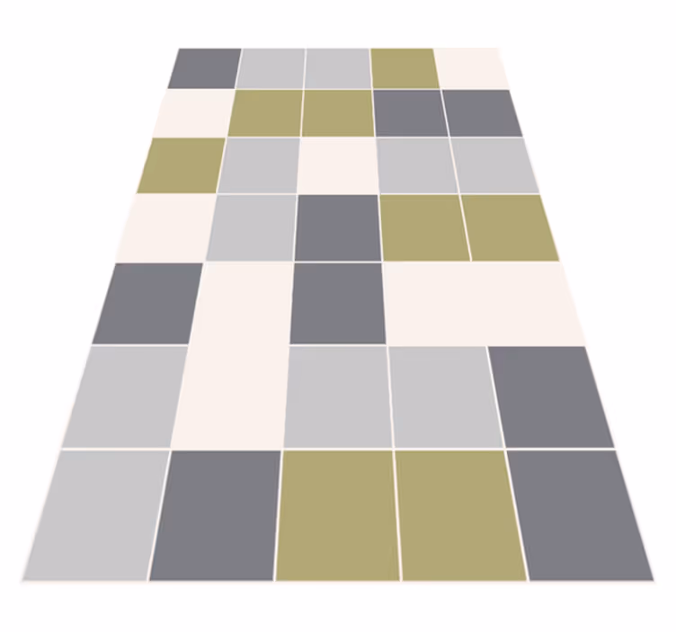 Alfombra de vinilo geométrica Moderno gris y amarillo - TenVinilo