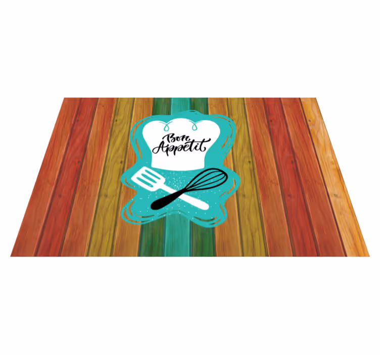Alfombra vinilo cocina Texto disfruta tu comida - TenVinilo