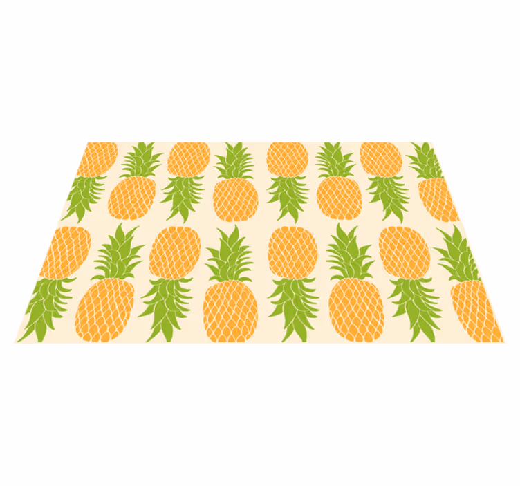 Alfombra vinilo cocina patrón de piña - TenVinilo