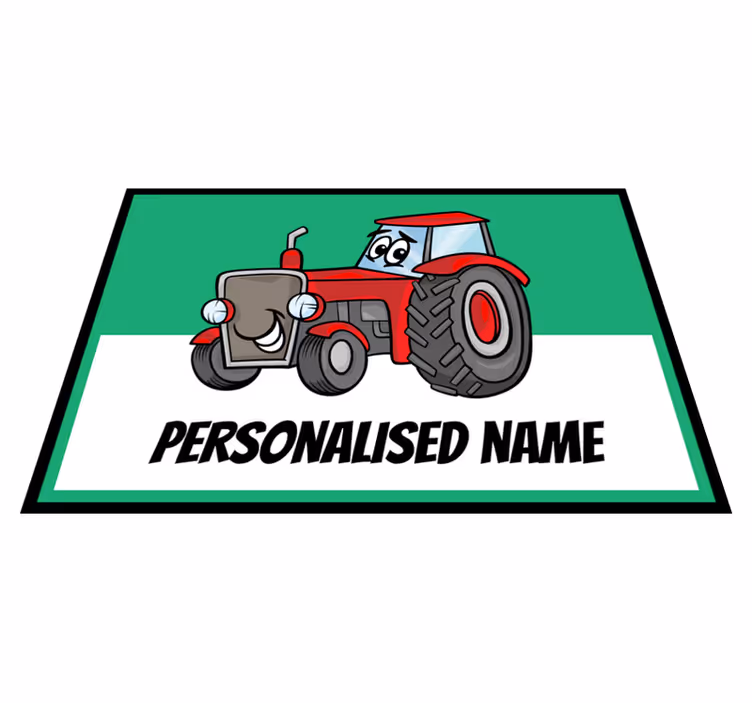 Alfombra vinílica personalizable gráfico de tractor - TenVinilo