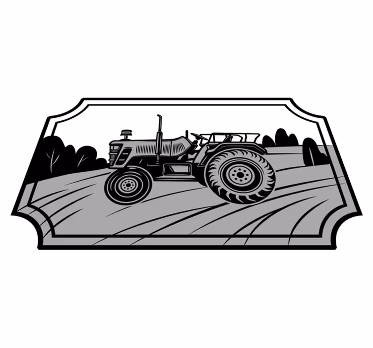 Alfombra vinílica infantil tractor monocromático - TenVinilo