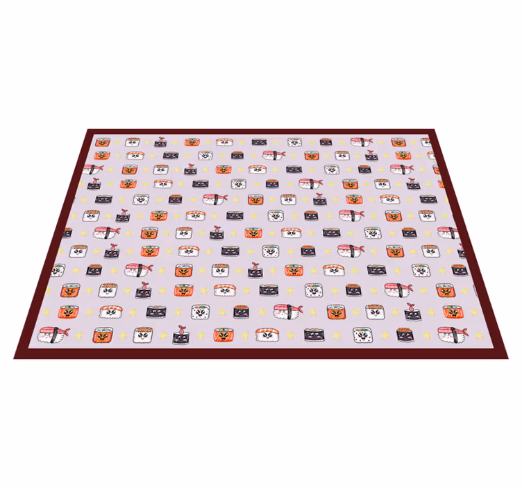 Alfombra vinílica infantil sushi patrón de sushi - TenVinilo