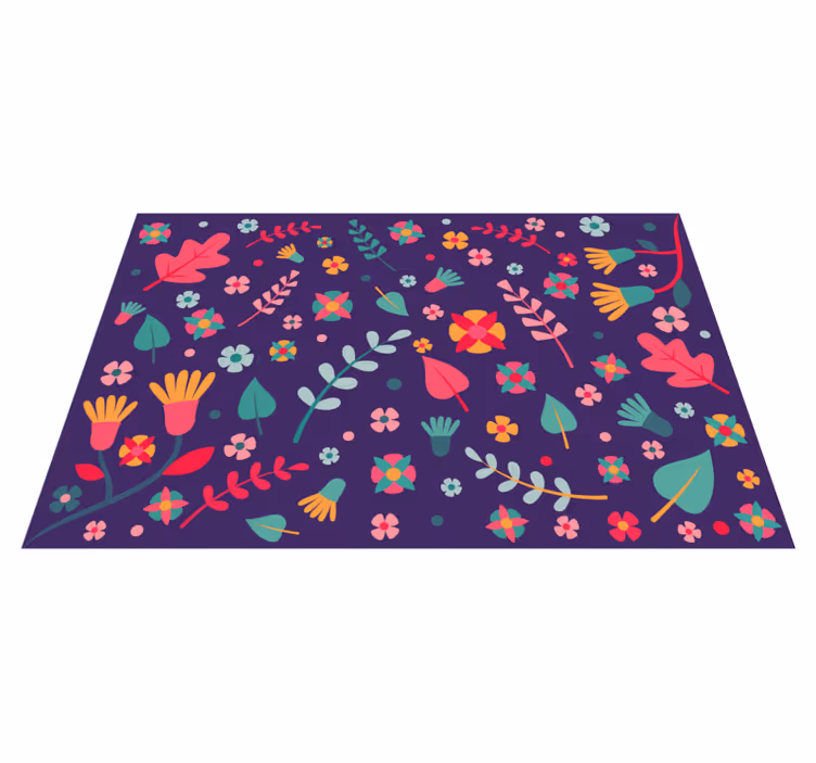 Alfombra vinílica moderna de flores - TenVinilo