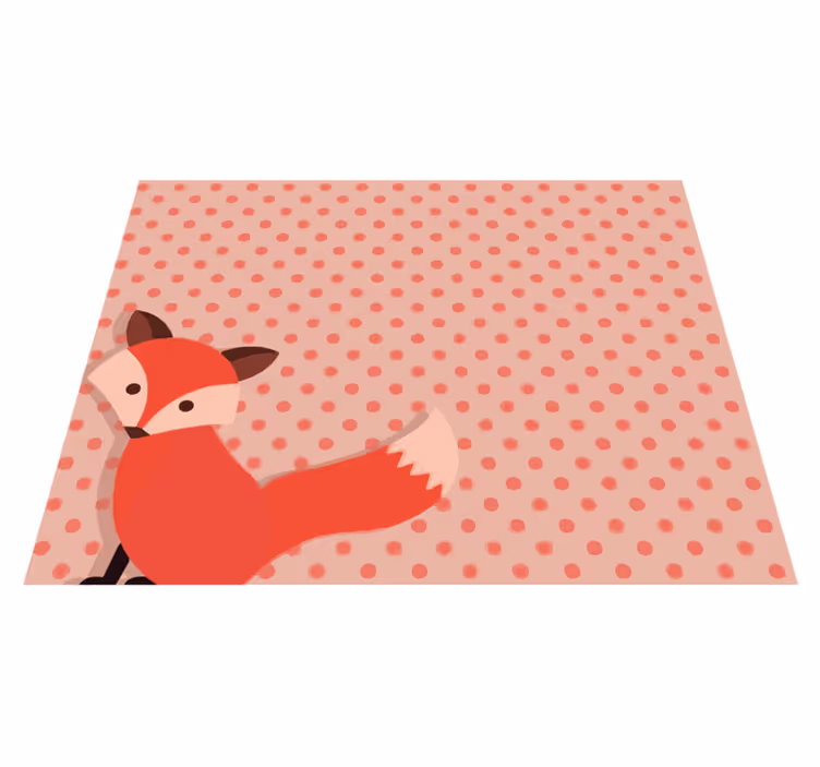 Alfombra vinílica infantil lunares de zorro - TenVinilo