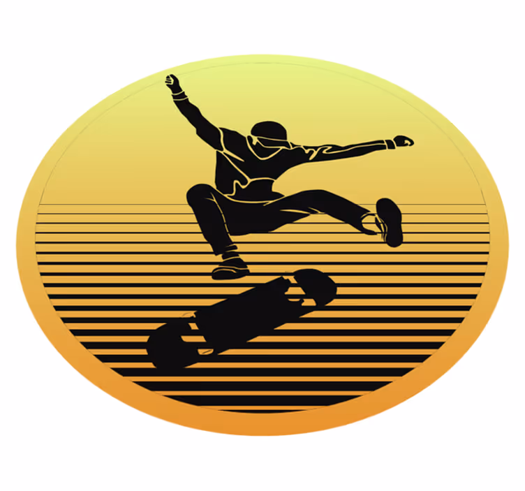 Alfombra vinílica juvenil silueta de skate - TenVinilo