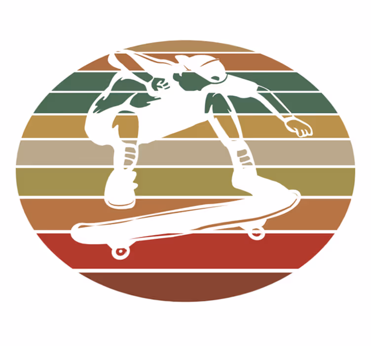 Alfombra vinílica juvenil silueta patinadora - TenVinilo
