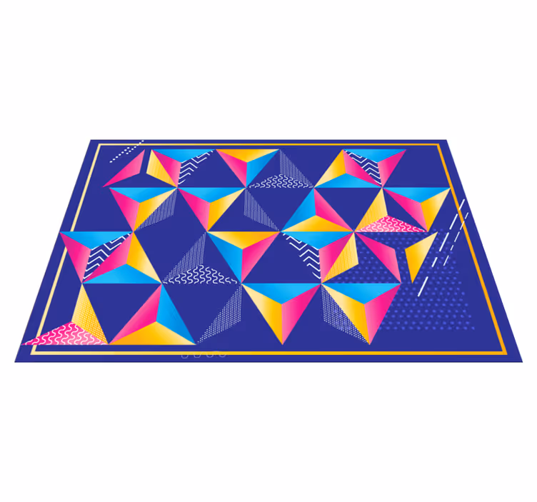 Alfombra vinílica geométrica triángulos 3D - TenVinilo