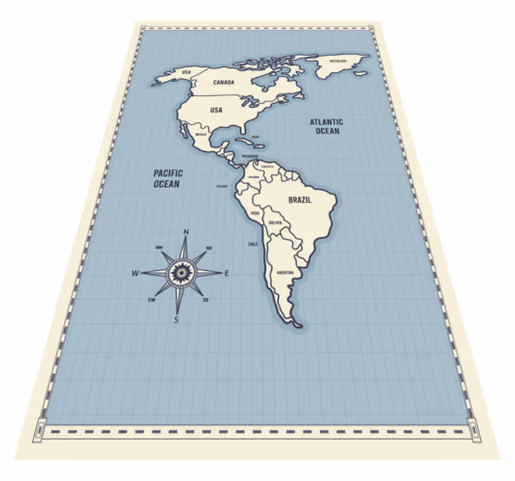 Alfombra de vinilo tarjeta de mapa americano - TenVinilo