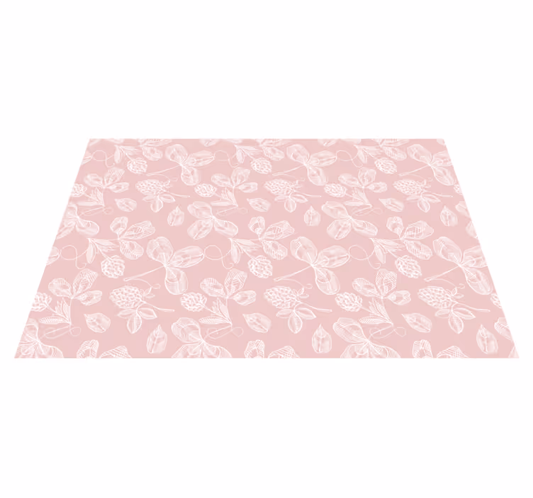 Alfombra vinílica dormitorio Hojas rosadas - TenVinilo