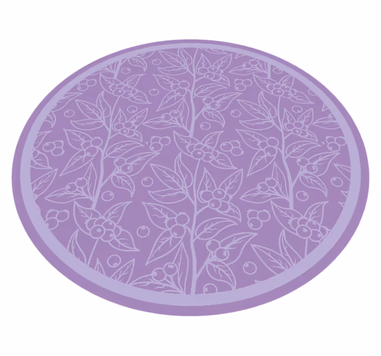 Alfombra vinílica flores ramas de bayas de lavanda - TenVinilo