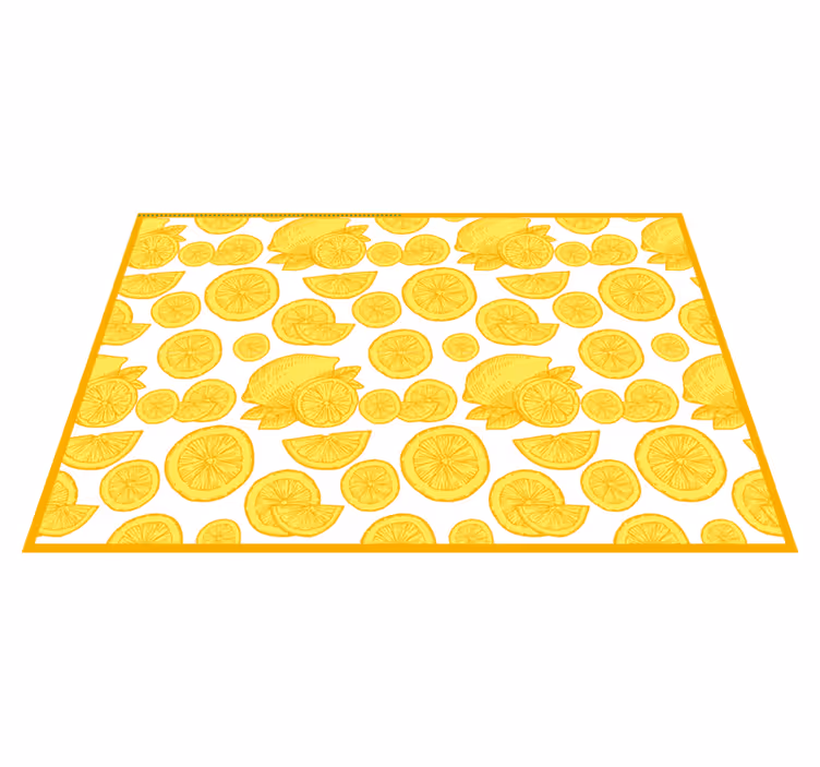 Alfombra vinílica cocina rodajas de limón fresco - TenVinilo