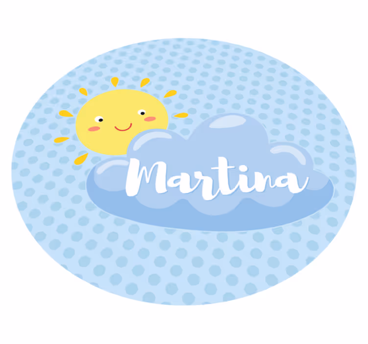 Alfombra vinílica infantil sol y nube con nombre - TenVinilo