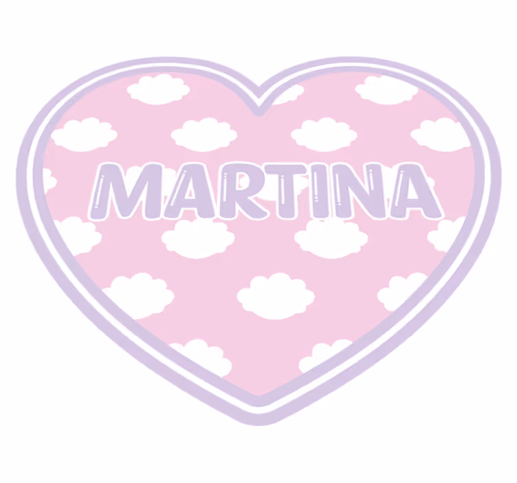 Alfombra vinílica personalizable corazón en forma de nubes - TenVinilo