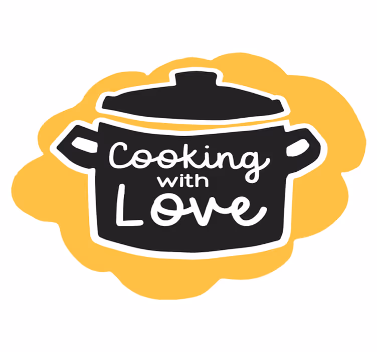 Alfombra vinílica cocina olla cocinando con amor - TenVinilo