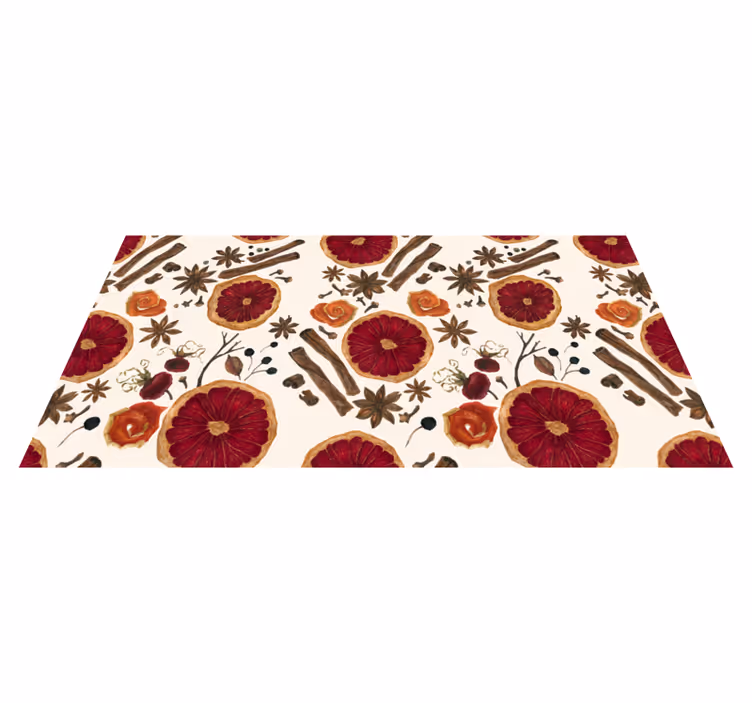 Alfombra vinílica cocina concepto botánico floral - TenVinilo