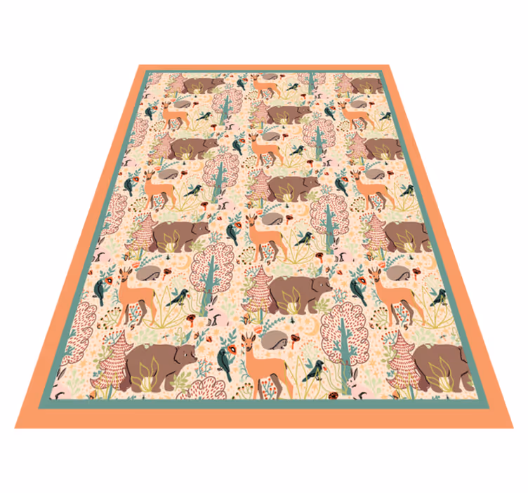 Aflombra vinílica animales diseño de criaturas del bosque - TenVinilo