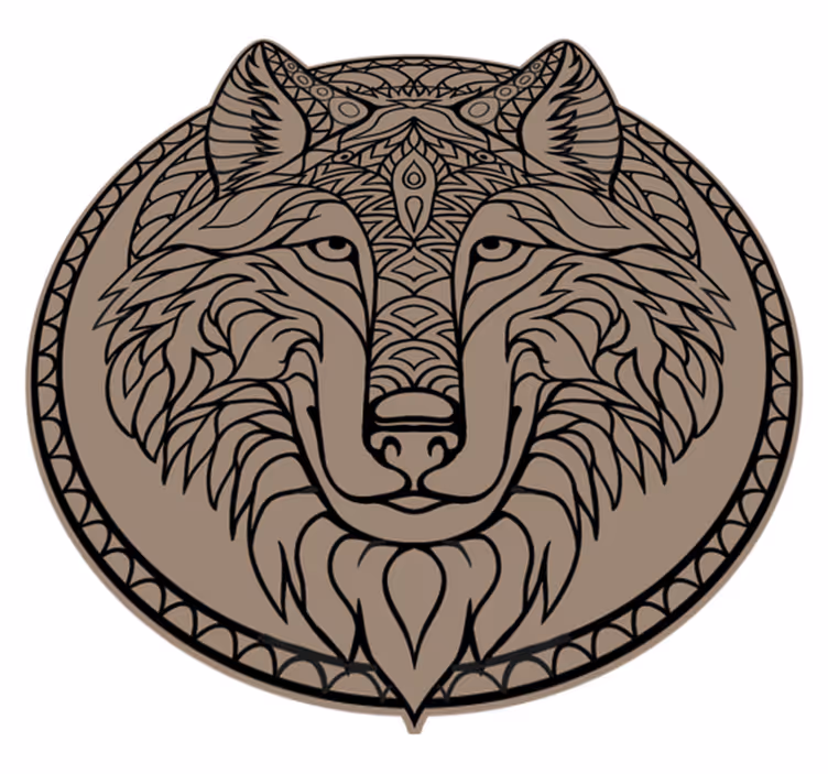 Aflombra vinílica animales diseño de lobo marrón - TenVinilo