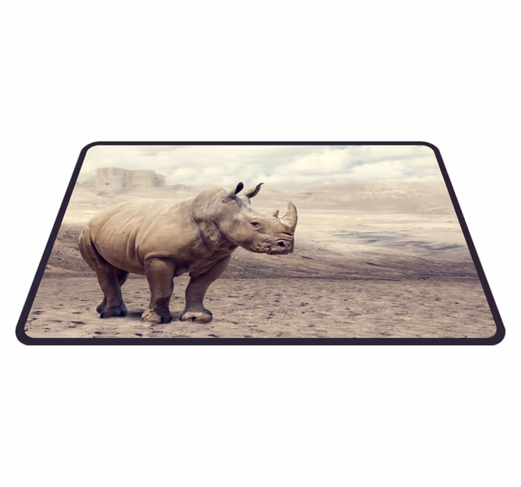 Aflombra vinílica animales majestuosa escena de rinocerontes - TenVinilo