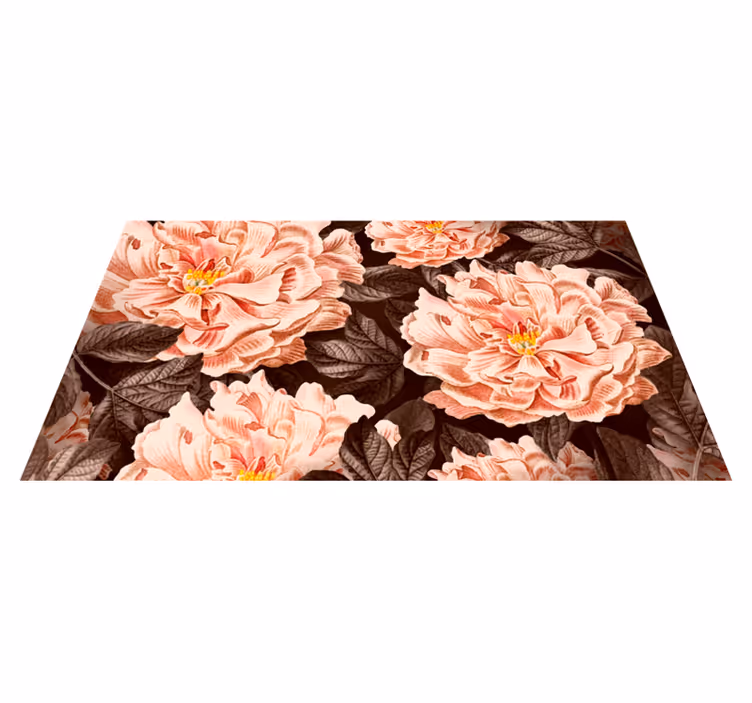 Alfombra vinílica flores sofisticadas flores en flor - TenVinilo