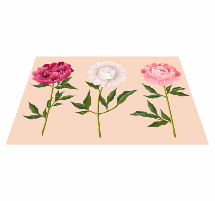 Alfombra vinílica baño elegante arreglo de trío - TenVinilo
