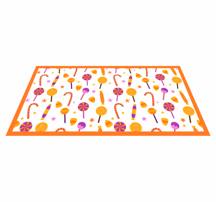 Alfombra vinílica cocina diseño de dulces coloridos - TenVinilo