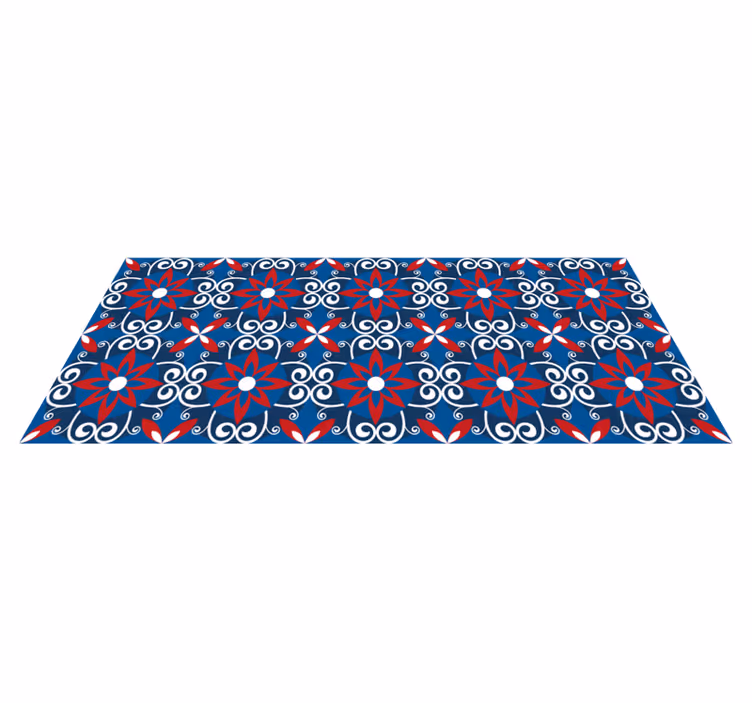 Alfombras de vinilo de azulejos Flor de lis beija - TenVinilo