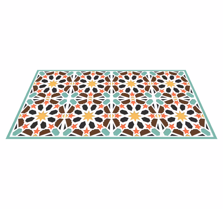 Alfombras de vinilo de azulejos Rectangular colorido - TenVinilo